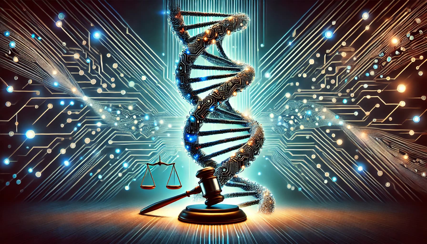 Legal DNA Helix â€” Circuit Board